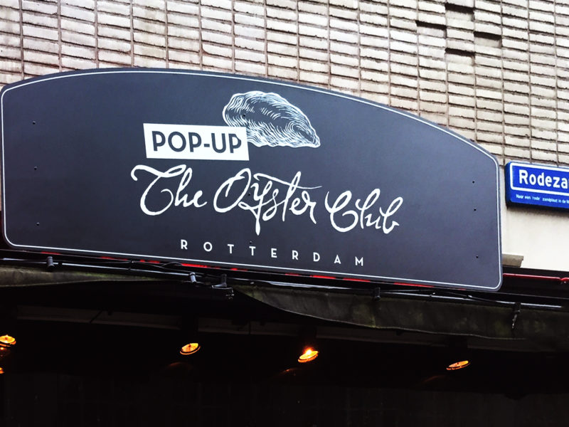 Belettering - Gevelbelettering voor Pop-Up The Oyster Club Rotterdam